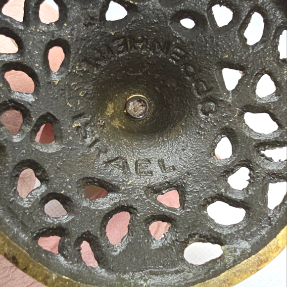 Vintage Oppenheim Israel Brass Candle Holder Ornate - Picture 7 of 7